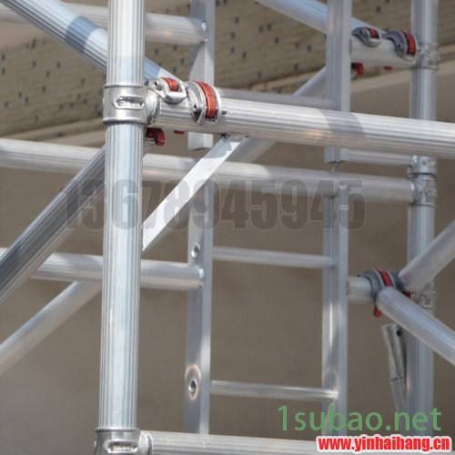 快裝鋁合金移動式手腳架 鋁合金6082材料 腳手架12米鋁制品塔架示例圖7