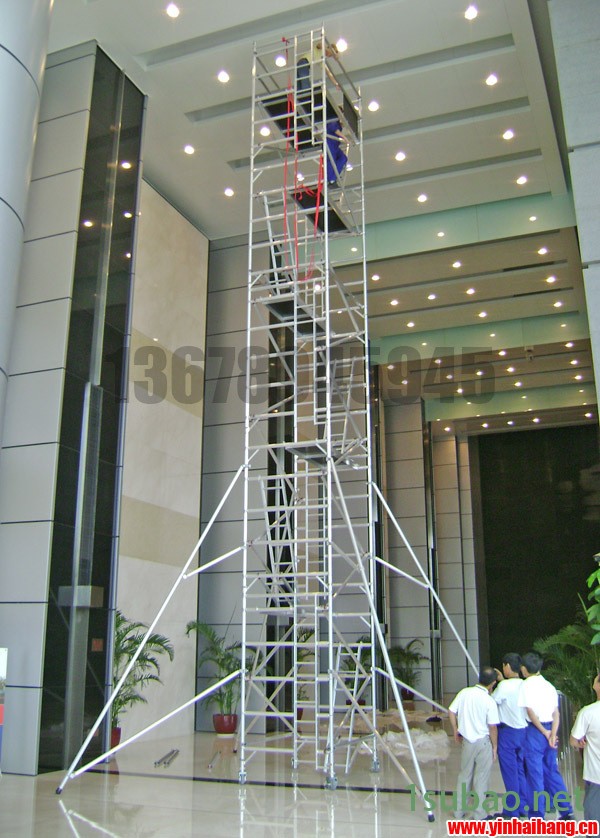 快裝鋁合金移動式手腳架 鋁合金6082材料 腳手架12米鋁制品塔架示例圖3