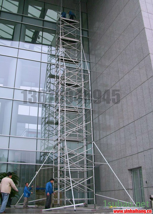 快裝鋁合金移動式手腳架 鋁合金6082材料 腳手架12米鋁制品塔架示例圖4