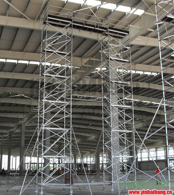 快裝鋁合金移動式手腳架 鋁合金6082材料 腳手架12米鋁制品塔架示例圖5