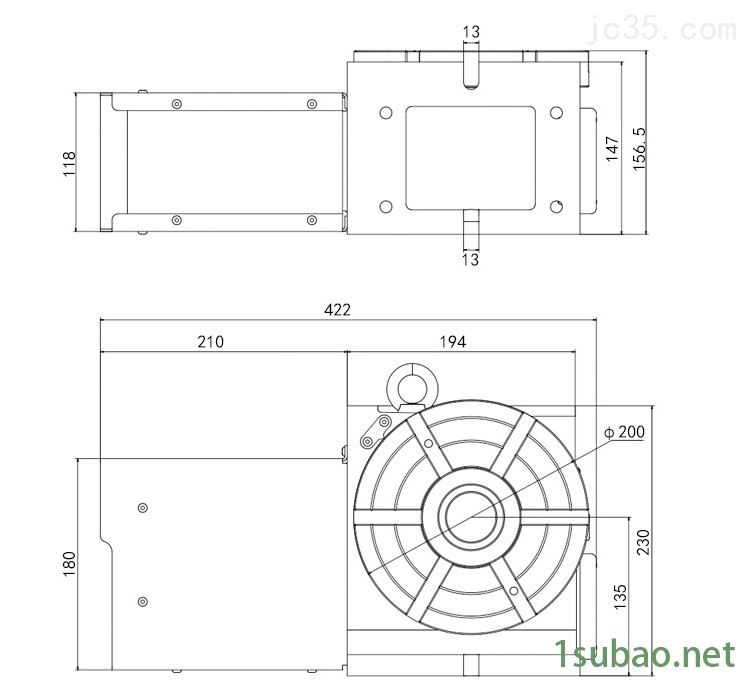 分度头外观尺寸图