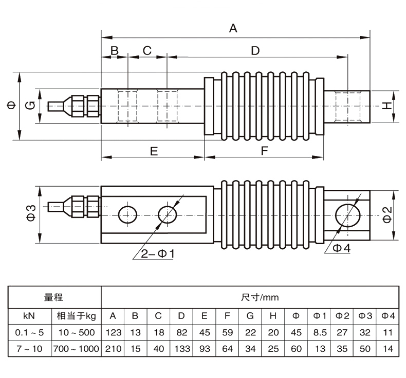NTJH-8波纹管称重传感器 料斗秤重量传感器 皮带秤荷重传感器图2