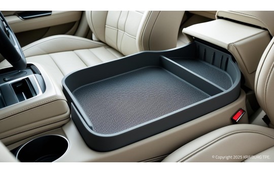 凱柏膠寶采用含超過(guò)70%回收成分的TPE材料，實(shí)現(xiàn)可持續(xù)與功能并重的車(chē)載儲(chǔ)物托盤(pán)設(shè)計(jì)