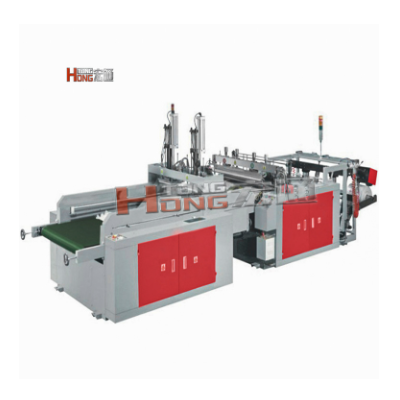 雙道帶自動沖口熱封熱切制袋機(jī)--（瑞安自動沖口熱封冷切制袋機(jī)）