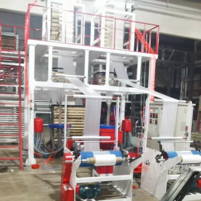 廠家生產背心袋雙機頭吹膜機 生產連卷袋平口袋機器 塑料生產設備