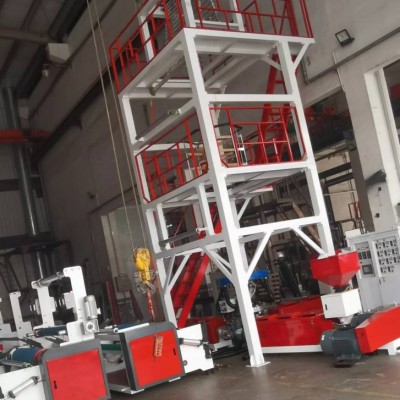 三層共擠PE快遞袋吹膜機(jī)帶自動(dòng)換卷, pe塑料包裝袋平口袋吹膜機(jī)