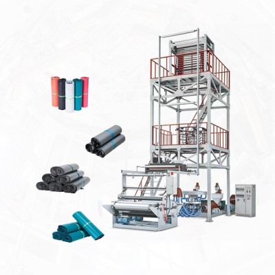 整套快遞袋三層共擠吹膜機(jī)，節(jié)能高產(chǎn)雙伺服快遞袋自動(dòng)斷膠制袋機(jī)