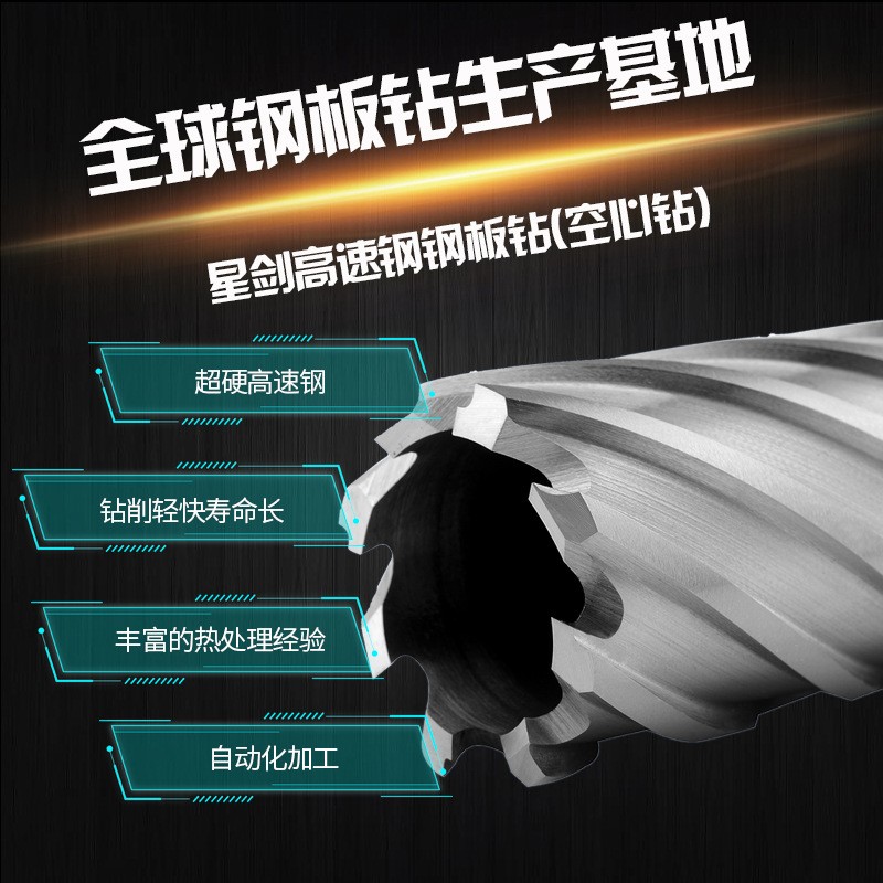 批发开孔器磁性钻头取芯钻头钢板钻25mm深工业级柄高速钢空心钻头图3